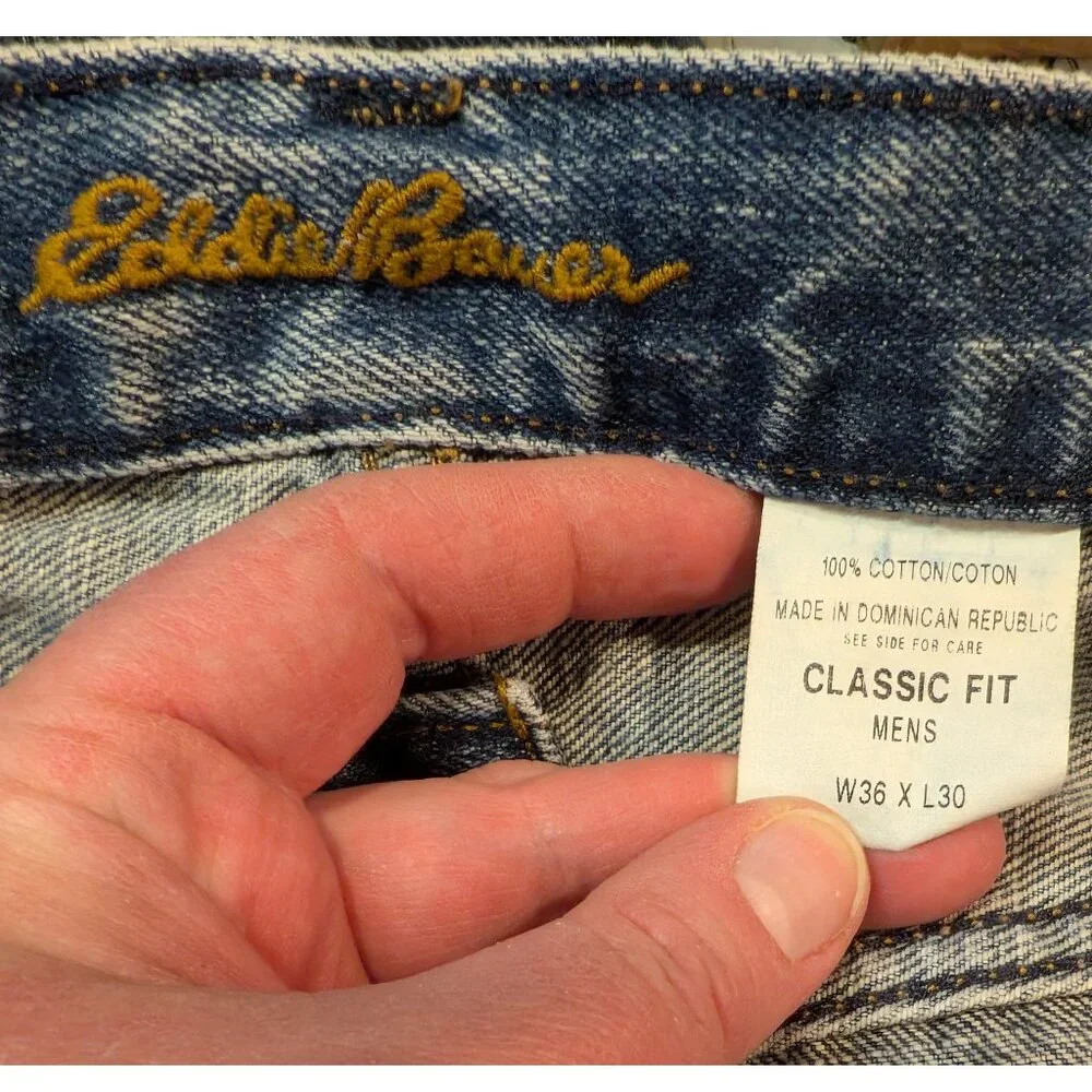 Eddie Bauer 100% Cotton Classic Fit Men's Jeans, Size 36x30, EUC!